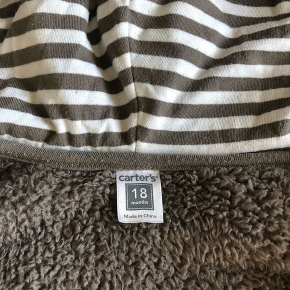 Carter’s Bear Ears Sherpa Fleece Zip Hoodie Jacket - Picture 5 of 10